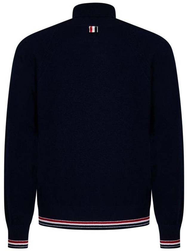 Striped Detail Cashmere Turtleneck Navy - THOM BROWNE - BALAAN 3