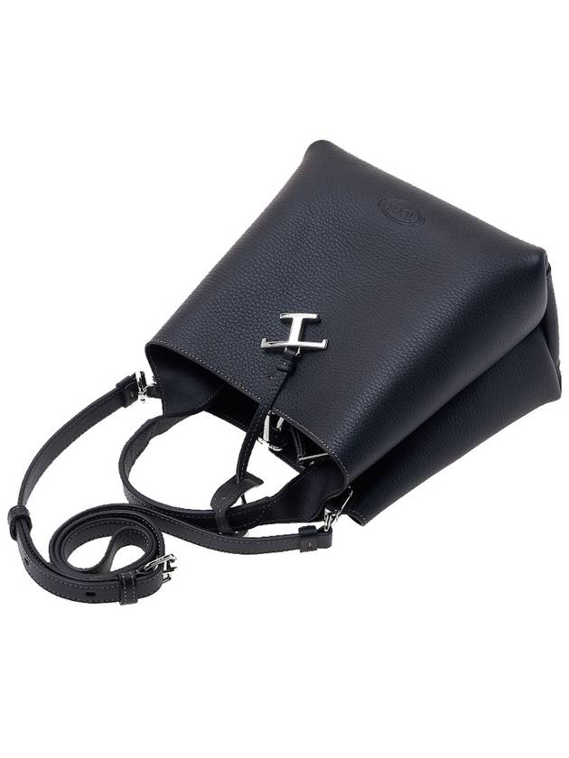 Logo Mini Leather Tote Bag Black - TOD'S - BALAAN 5