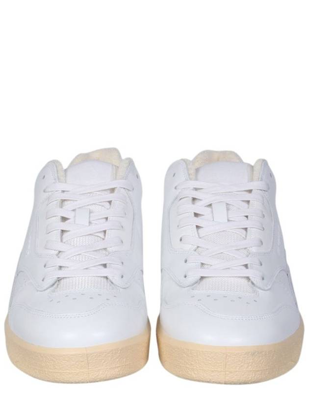 Men's Logo Leather Low Top Sneakers White - JIL SANDER - BALAAN 3