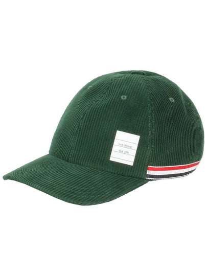 Logo Patch Corduroy Ball Cap Green - THOM BROWNE - BALAAN 2