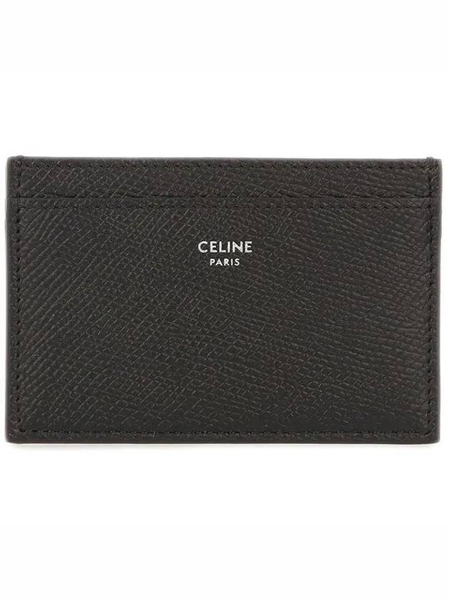 Logo Print Textured Leather Flat Pocket Two Credit Card Holder - CELINE - BALAAN 1