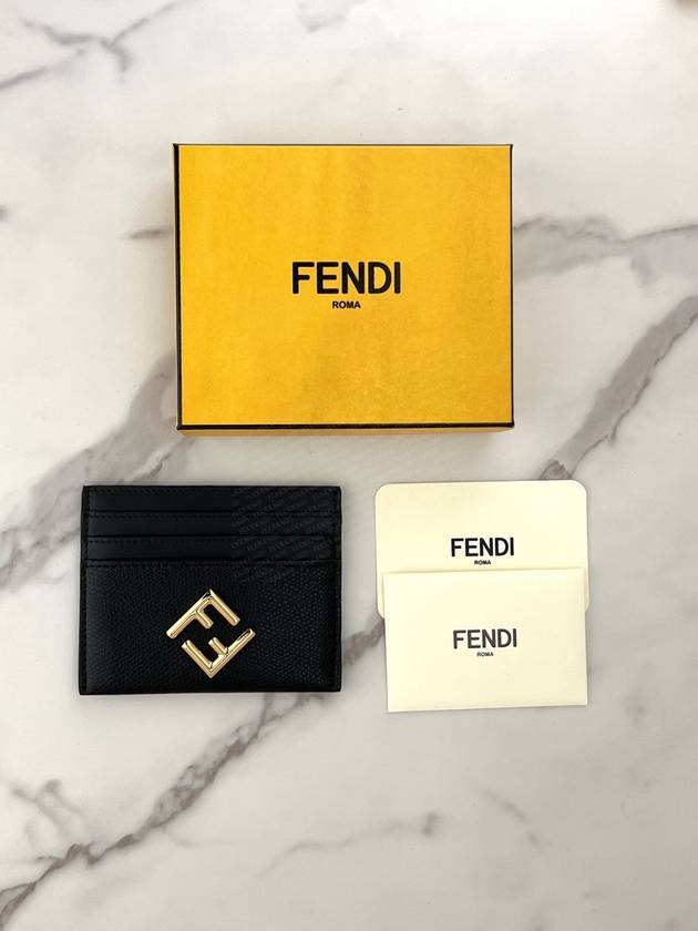 Logo Diamond Card Wallet Black - FENDI - BALAAN 11