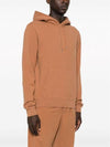 Embroidered Logo Cotton Hoodie Light Orange - SAINT LAURENT - BALAAN 6