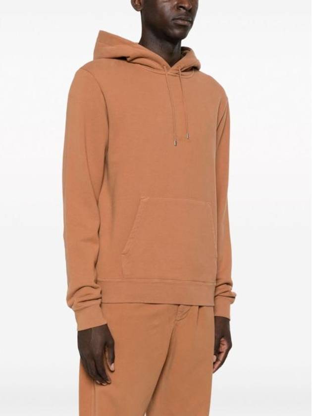 Embroidered Logo Cotton Hoodie Light Orange - SAINT LAURENT - BALAAN 6