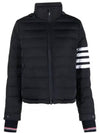 Women's 4 Bar Funnel Down Feel Jumper Jacket Navy - THOM BROWNE - BALAAN 2