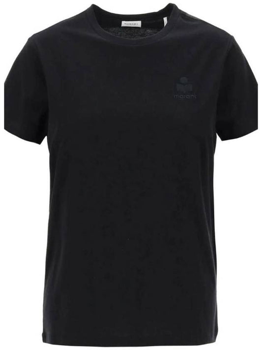 Aby Logo Short Sleeve T-Shirt Black - ISABEL MARANT - BALAAN 2