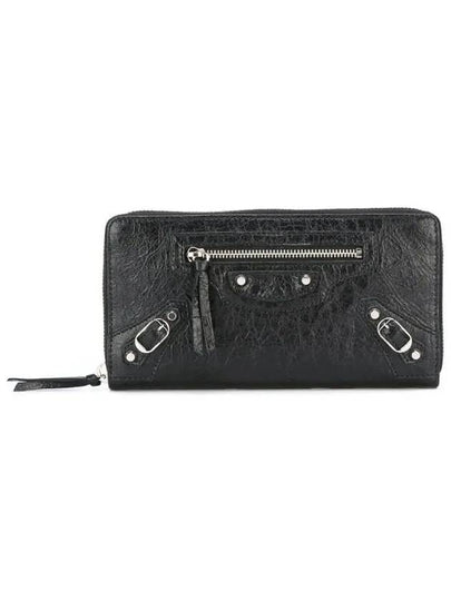 Classic Motor Silver Zipper Around Long Wallet Black - BALENCIAGA - BALAAN 2