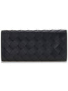 Men's Intrecciato Weaving Long Wallet Black - BOTTEGA VENETA - BALAAN 4