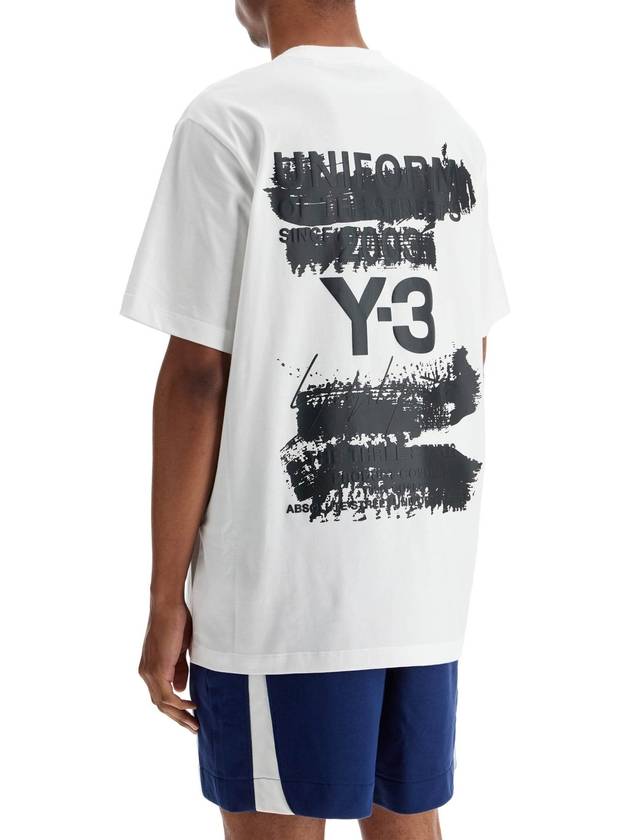 white cotton t-shirt with "uniform of the streets" print - Y-3 - BALAAN 3