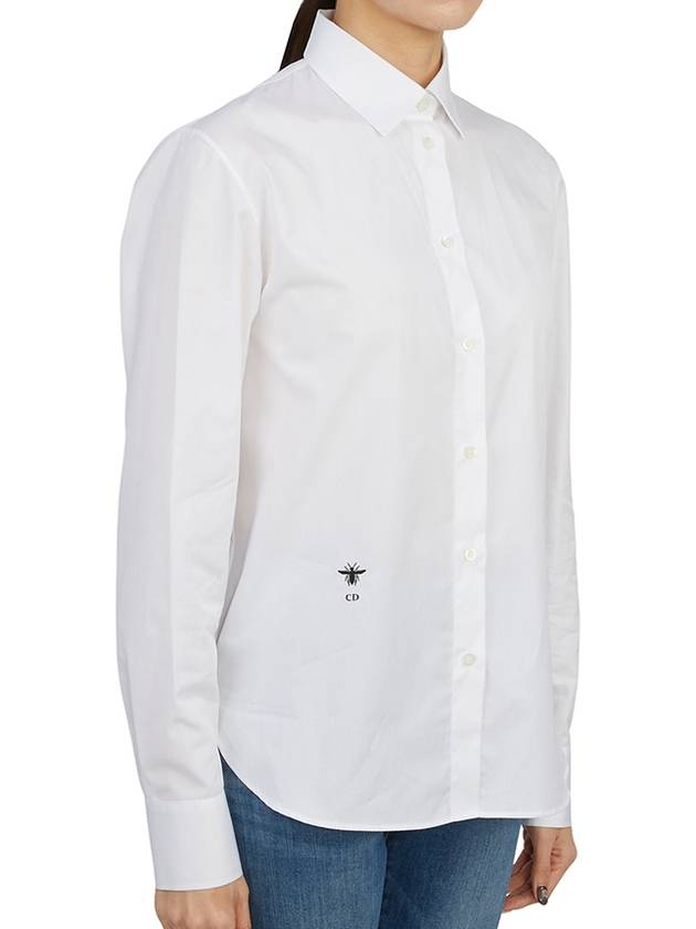 CD Embroidered Cotton Shirt White - DIOR - BALAAN 4