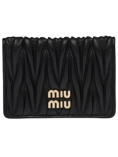 Matelasse Nappa Leather Card Wallet Black - MIU MIU - BALAAN 2