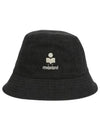 Haley Embroidered Logo Bucket Hat Black - ISABEL MARANT - BALAAN 2