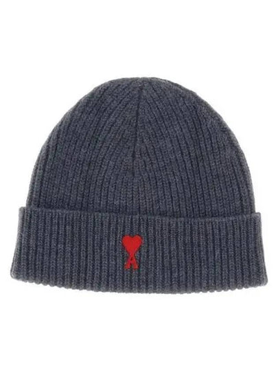 Heart Logo Wool Beanie Grey - AMI - BALAAN 2