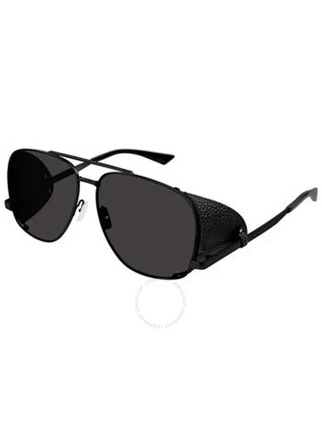 Saint Laurent Black Pilot Men's Sunglasses SL 653 LEON LEATHER SPOILER 002 59 - SAINT LAURENT - BALAAN 1