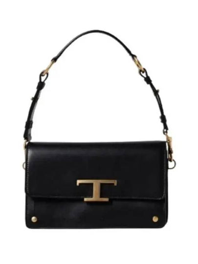 Timeless T Logo Small Satchel Shoulder Bag Black - TOD'S - BALAAN 2