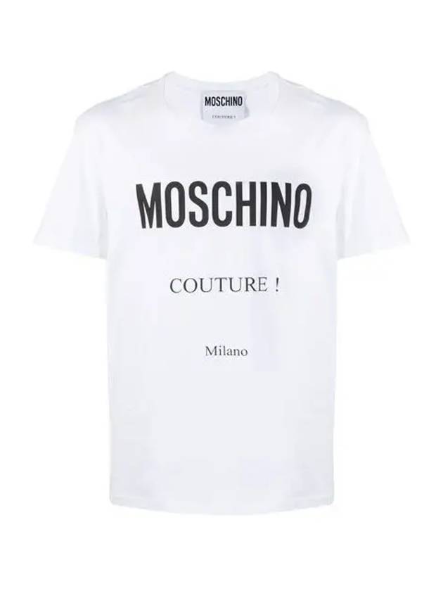 Logo Printing Jersey Cotton Round Short Sleeve T-Shirt White Men A07192040 1001 - MOSCHINO - BALAAN 2