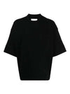 Embroidered Logo Crew Neck Short Sleeve T-Shirt Black - JIL SANDER - BALAAN 1