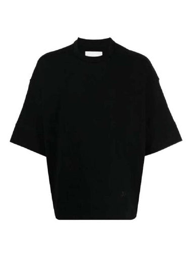 Embroidered Logo Crew Neck Short Sleeve T-Shirt Black - JIL SANDER - BALAAN 1