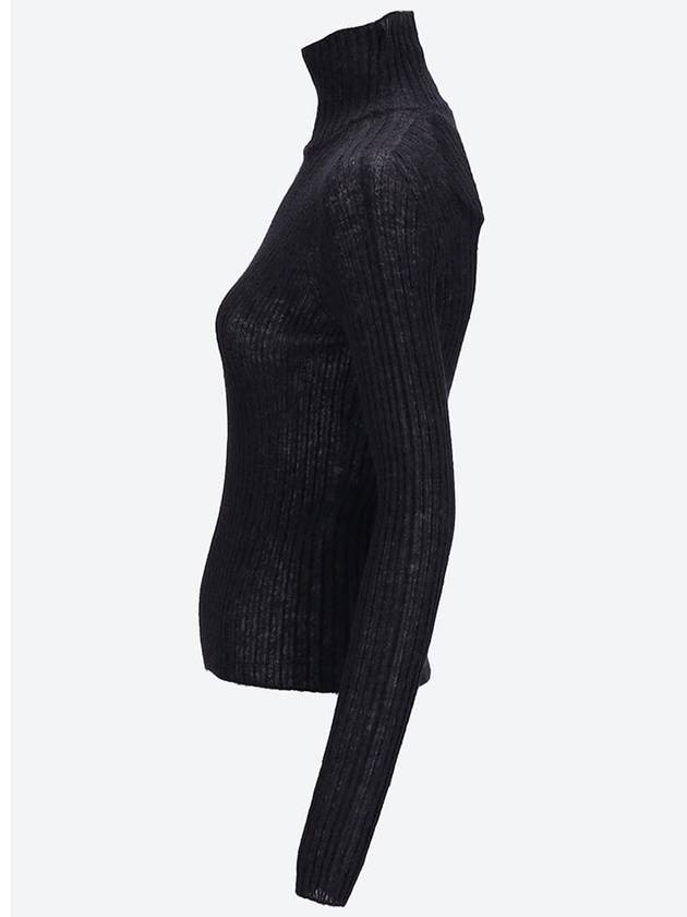 Ribbed Knit Turtleneck Black - SAINT LAURENT - BALAAN 3