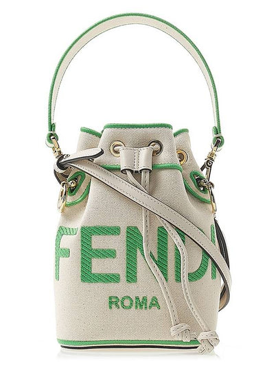 Roma Mon Treso Mini Canvas Bucket Bag Green - FENDI - BALAAN 2