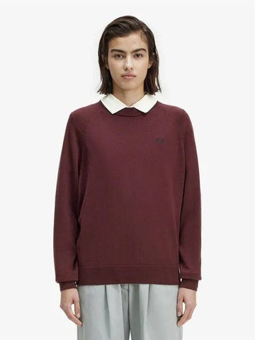 Womens crew neck knit 597 AFPF2332117 burgundy - FRED PERRY - BALAAN 1