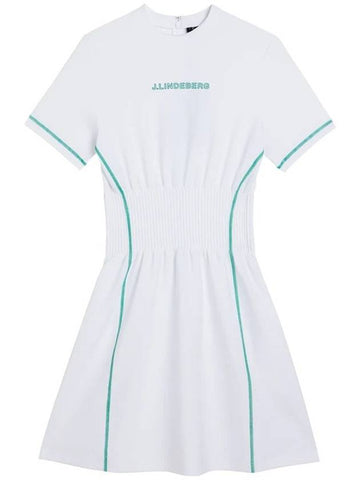 Women s Golf Short Sleeve Crystal Dress White - J.LINDEBERG - BALAAN 1