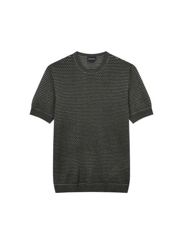 Men s brick tissue crew neck knit Fatigue 270591 - EMPORIO ARMANI - BALAAN 1