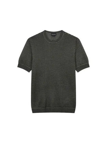 Men s brick tissue crew neck knit Fatigue 270591 - EMPORIO ARMANI - BALAAN 1