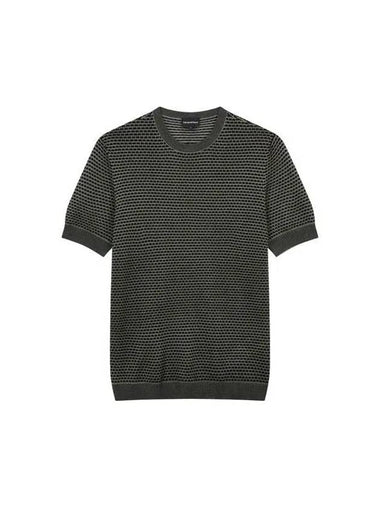 Men s brick tissue crew neck knit Fatigue 270591 - EMPORIO ARMANI - BALAAN 1