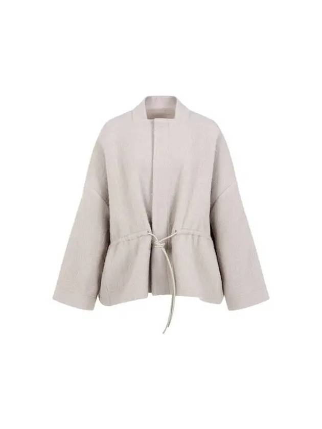 WOMEN Drawstring oversized wool jacket gray 271241 - RICK OWENS - BALAAN 1