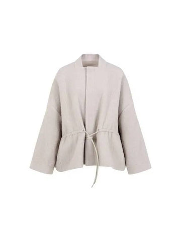 WOMEN Drawstring oversized wool jacket gray 271241 - RICK OWENS - BALAAN 1