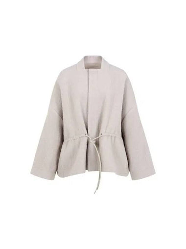 WOMEN Drawstring oversized wool jacket gray 271241 - RICK OWENS - BALAAN 1