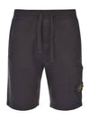 Fleece Bermuda Shorts Black - STONE ISLAND - BALAAN 2