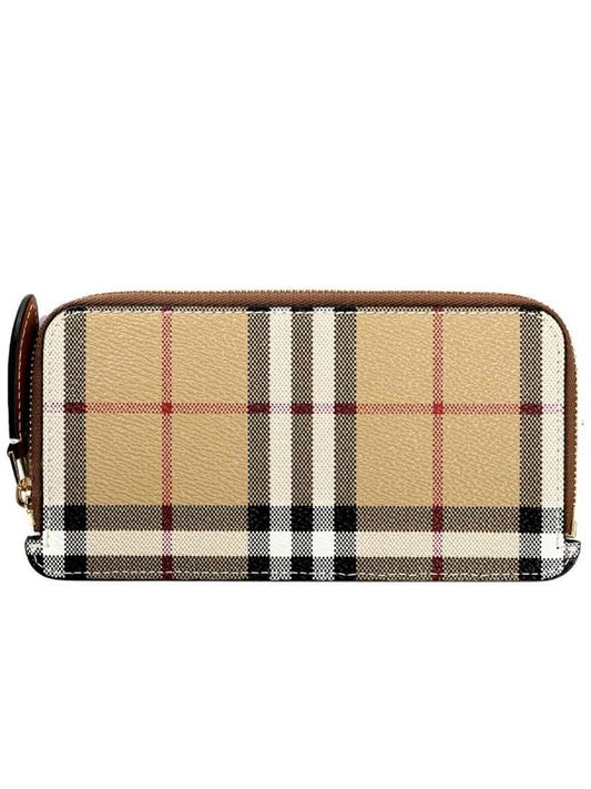 Check Zipper Long Wallet Beige - BURBERRY - BALAAN 2