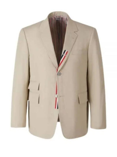 Typewriter Cloth Grosgrain Placket Sport Jacket Beige - THOM BROWNE - BALAAN 2