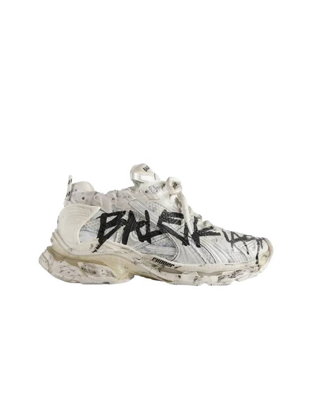 Runner Graffiti Low Top Sneakers White - BALENCIAGA - BALAAN 4