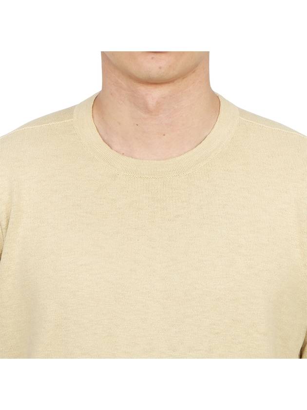 Compass Badge Ribbed Cotton Knit Top Beige - STONE ISLAND - BALAAN 6