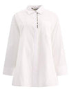 Women's Sylvie Cotton Oxford Shirt White - S MAX MARA - BALAAN 1