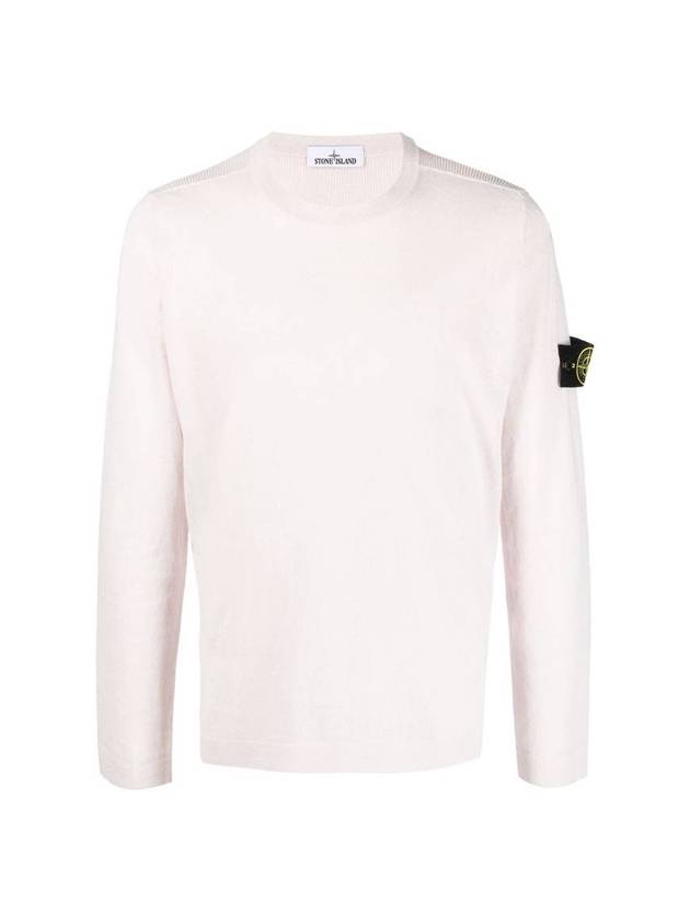 Wappen Patch Cotton Linen Knit Top Rose - STONE ISLAND - BALAAN 1