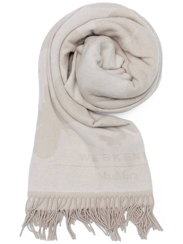 Cresta jacquard wool scarf ivory 001 - MAX MARA - BALAAN 2