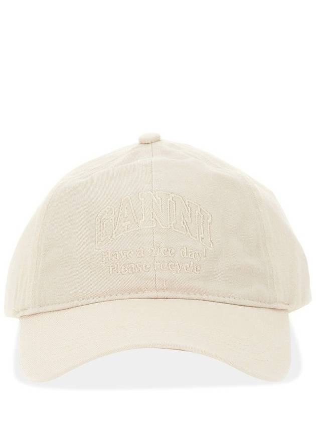 Embroidered Logo Ball Cap Ivory - GANNI - BALAAN 4