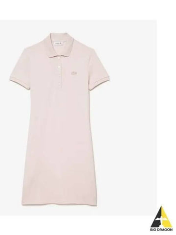 Women s slim fit mini pique polo dress light pink - LACOSTE - BALAAN 1