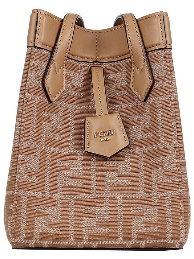 Origami FF Jacquard Mini Shoulder Bag Beige - FENDI - BALAAN 3