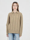 Modal Cable Collar Knit Oatmeal - CHANCE'S NOI - BALAAN 7