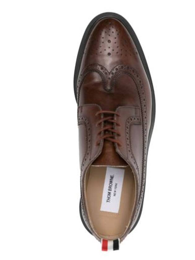 Long Wing Round Toe Leather Brogues Brown - THOM BROWNE - BALAAN 6