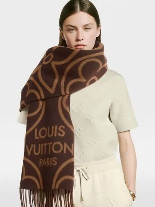 Women's LV In Bloom Scarf Brown - LOUIS VUITTON - BALAAN 2