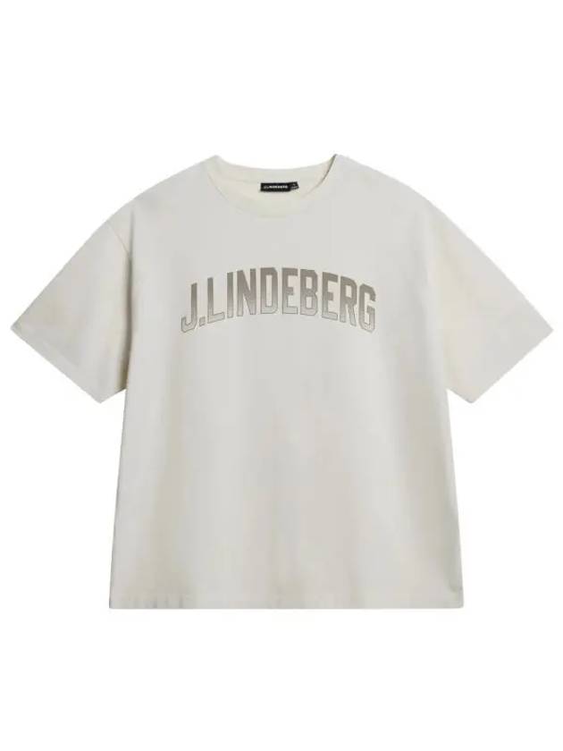 Tjorn Boxy Printed Short Sleeve T-Shirt Cloud White - J.LINDEBERG - BALAAN 2