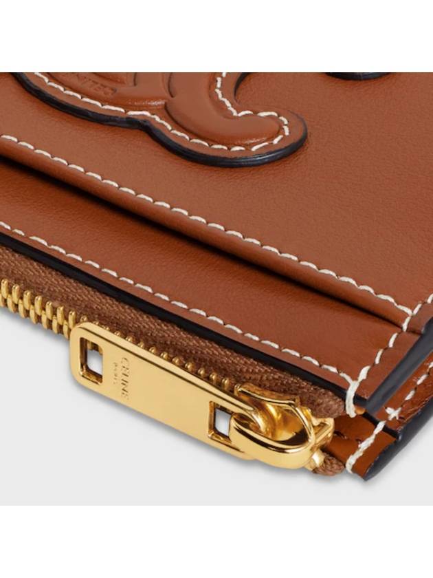 Zipper Smooth Lambskin Card Wallet Tan - CELINE - BALAAN 5