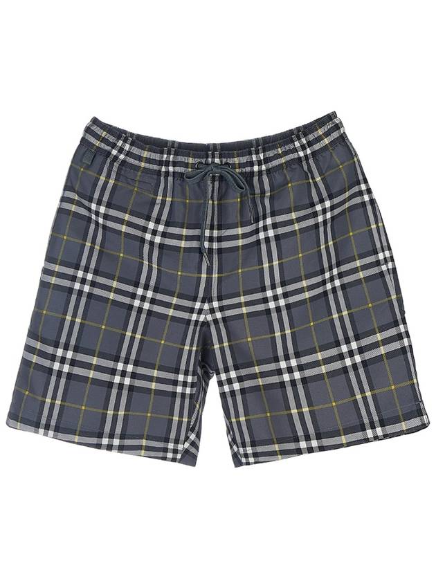 Men's Check Drawcord Swim Shorts Storm Gray - BURBERRY - BALAAN 2