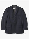 Men's Back Stitch Wool Blazer Jacket Navy - MAISON MARGIELA - BALAAN 2